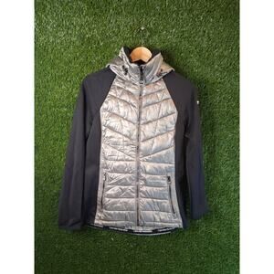 Calvin Klein Performance Mixed Media Quilted Puffer Jacket Black Women's Size XS